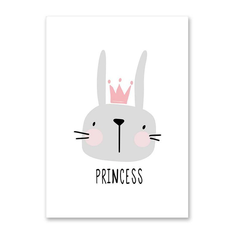 Cartoon Rabbit Crown Girl Bedroom Decoration Painting