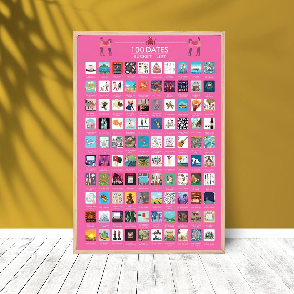 100 Date Bucket List Canvas Painting Living Room Wall Poster Home Decor
