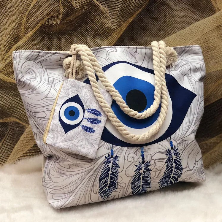 Women's Cotton Portable Large Capacity Seaside Shoulder Bag