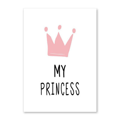 Cartoon Rabbit Crown Girl Bedroom Decoration Painting